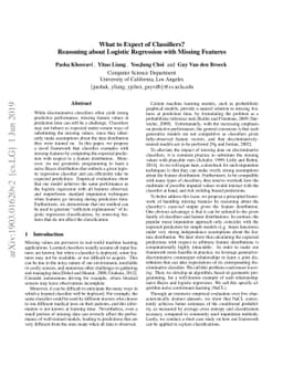 What to Expect of Classifiers? Reasoning about Logistic Regression with
  Missing Features