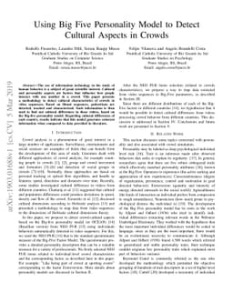 Using Big Five Personality Model to Detect Cultural Aspects in Crowds