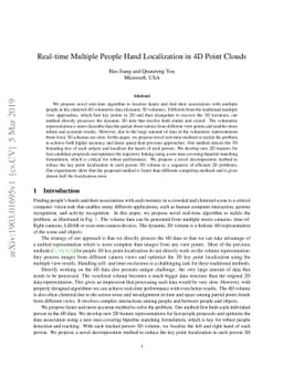 Real-time Multiple People Hand Localization in 4D Point Clouds