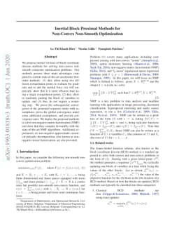 Inertial Block Proximal Methods for Non-Convex Non-Smooth Optimization