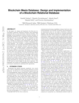 Blockchain Meets Database: Design and Implementation of a Blockchain
  Relational Database