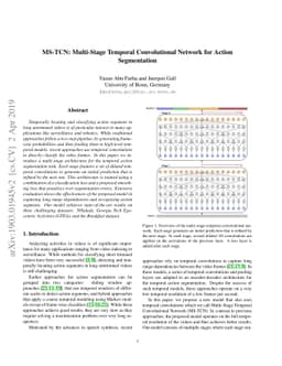 MS-TCN: Multi-Stage Temporal Convolutional Network for Action
  Segmentation