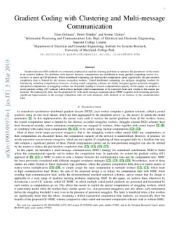 Gradient Coding with Clustering and Multi-message Communication