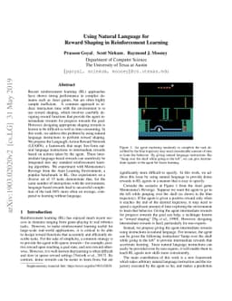 Using Natural Language for Reward Shaping in Reinforcement Learning