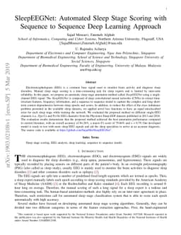 SleepEEGNet: Automated Sleep Stage Scoring with Sequence to Sequence
  Deep Learning Approach