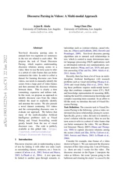 Discourse Parsing in Videos: A Multi-modal Appraoch