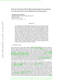 Safety-Guided Deep Reinforcement Learning via Online Gaussian Process
  Estimation