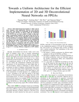 Towards a Uniform Architecture for the Efficient Implementation of 2D
  and 3D Deconvolutional Neural Networks on FPGAs