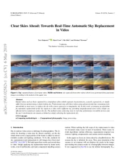 Clear Skies Ahead: Towards Real-Time Automatic Sky Replacement in Video