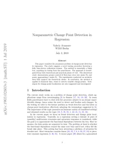 Nonparametric Change Point Detection in Regression