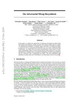 On Adversarial Mixup Resynthesis