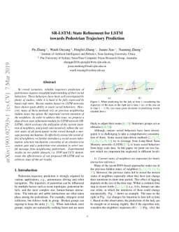 SR-LSTM: State Refinement for LSTM towards Pedestrian Trajectory
  Prediction