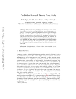 Predicting Research Trends From Arxiv