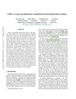 COIN: A Large-scale Dataset for Comprehensive Instructional Video
  Analysis