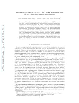 Estimation and uncertainty quantification for the output from quantum
  simulators