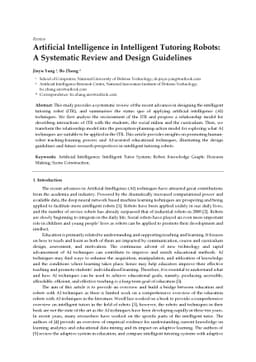 Artificial Intelligence in Intelligent Tutoring Robots: A Systematic
  Review and Design Guidelines