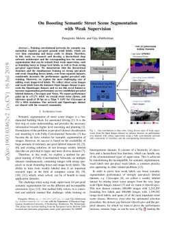 On Boosting Semantic Street Scene Segmentation with Weak Supervision