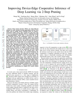 Improving Device-Edge Cooperative Inference of Deep Learning via 2-Step
  Pruning