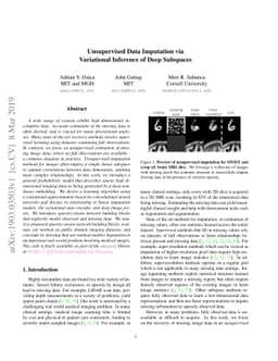 Unsupervised Data Imputation via Variational Inference of Deep Subspaces