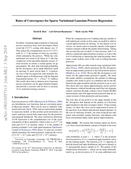 Rates of Convergence for Sparse Variational Gaussian Process Regression