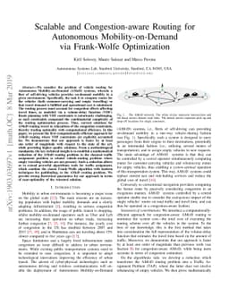 Scalable and Congestion-aware Routing for Autonomous Mobility-on-Demand
  via Frank-Wolfe Optimization