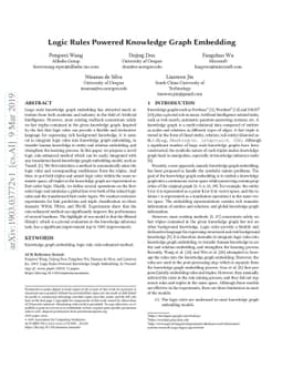 Logic Rules Powered Knowledge Graph Embedding