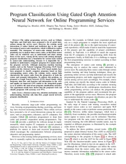 Program Classification Using Gated Graph Attention Neural Network for
  Online Programming Service