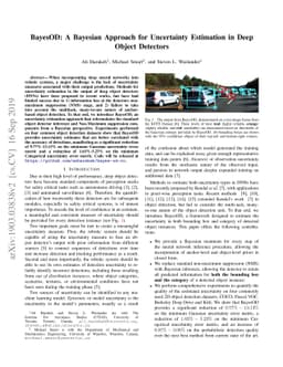 BayesOD: A Bayesian Approach for Uncertainty Estimation in Deep Object
  Detectors
