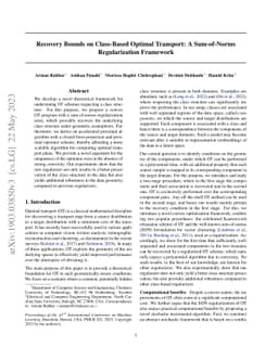 Recovery Bounds on Class-Based Optimal Transport: A Sum-of-Norms
  Regularization Framework