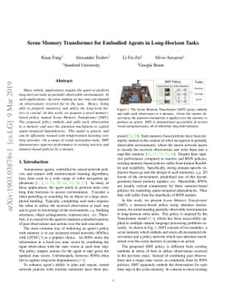 Scene Memory Transformer for Embodied Agents in Long-Horizon Tasks