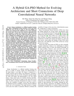 A Hybrid GA-PSO Method for Evolving Architecture and Short Connections
  of Deep Convolutional Neural Networks
