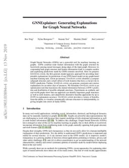 GNNExplainer: Generating Explanations for Graph Neural Networks
