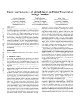 Improving Humanness of Virtual Agents and Users' Cooperation through
  Emotions