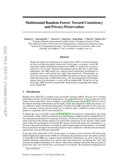 Multinomial Random Forest: Toward Consistency and Privacy-Preservation