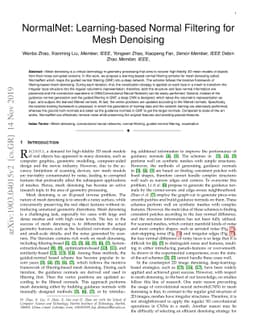 NormalNet: Learning-based Normal Filtering for Mesh Denoising