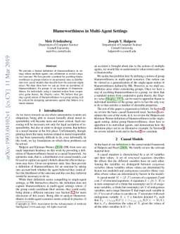 Blameworthiness in Multi-Agent Settings