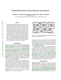 Hybrid Reinforcement Learning with Expert State Sequences