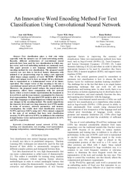 An Innovative Word Encoding Method For Text Classification Using
  Convolutional Neural Network