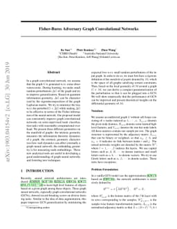 Fisher-Bures Adversary Graph Convolutional Networks