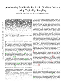 Accelerating Minibatch Stochastic Gradient Descent using Typicality
  Sampling