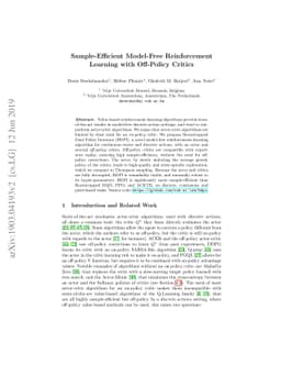 Sample-Efficient Model-Free Reinforcement Learning with Off-Policy
  Critics