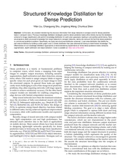 Structured Knowledge Distillation for Dense Prediction