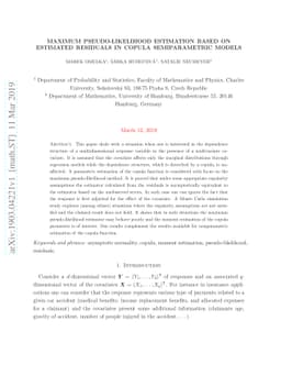 Maximum pseudo-likelihood estimation based on estimated residuals in
  copula semiparametric models