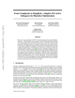 From Complexity to Simplicity: Adaptive ES-Active Subspaces for Blackbox
  Optimization