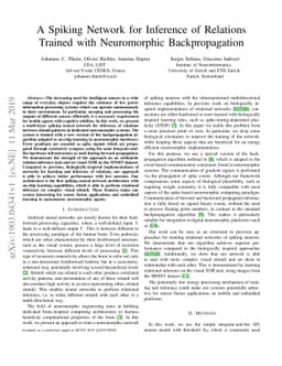 A Spiking Network for Inference of Relations Trained with Neuromorphic
  Backpropagation