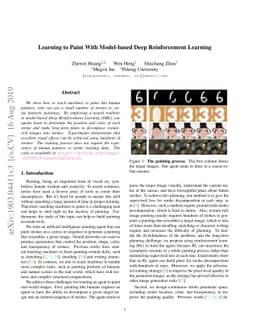 Learning to Paint With Model-based Deep Reinforcement Learning