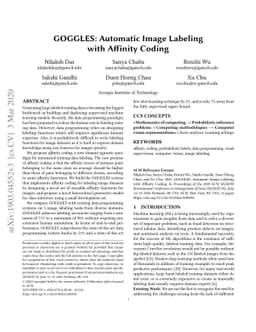 GOGGLES: Automatic Image Labeling with Affinity Coding