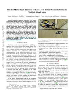 Sim-to-(Multi)-Real: Transfer of Low-Level Robust Control Policies to
  Multiple Quadrotors