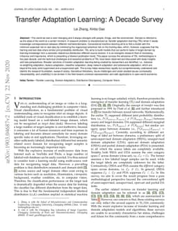 Transfer Adaptation Learning: A Decade Survey