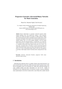 Progressive Generative Adversarial Binary Networks for Music Generation